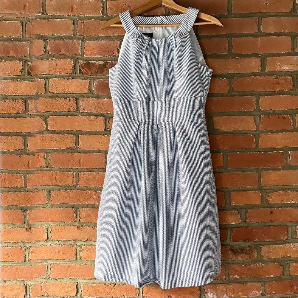 Nine West Sleeveless Seersucker Stripe Sundress, size 4